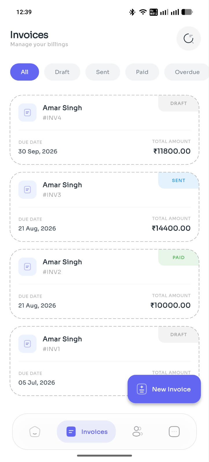 ZyvoBill Quotation to invoice inside a mobile mockup